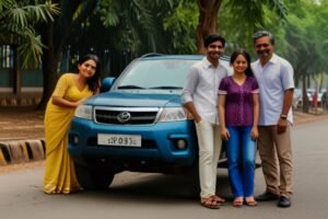india full Family with car